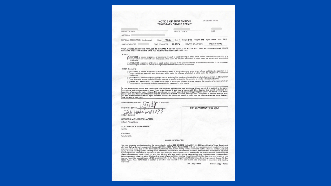 Texas Temporary Driving Permit FAQ - The Law Fffice of Charlie Roadman
